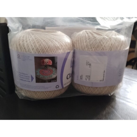 Aunt Lydia's ECRU Cotton Crochet Thread Size 10 Two rolls In Package String Art - Picture 3 of 6